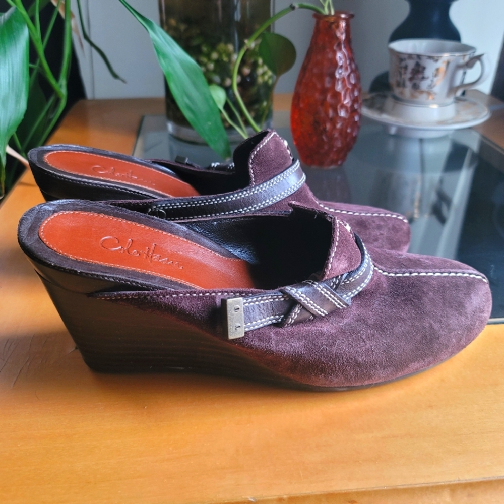 Cole Haan Slip-on Brown Suede Leather wedge